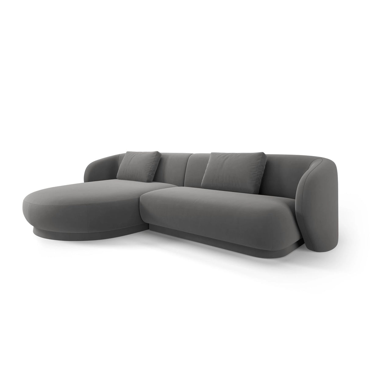 Camden 4-Sitzer Ecksofa, Linke Seite, aus Samt in Warmes Grau (Casino Anthracite), 289x177x72 cm von Cosmopolitan Design – Bild 1