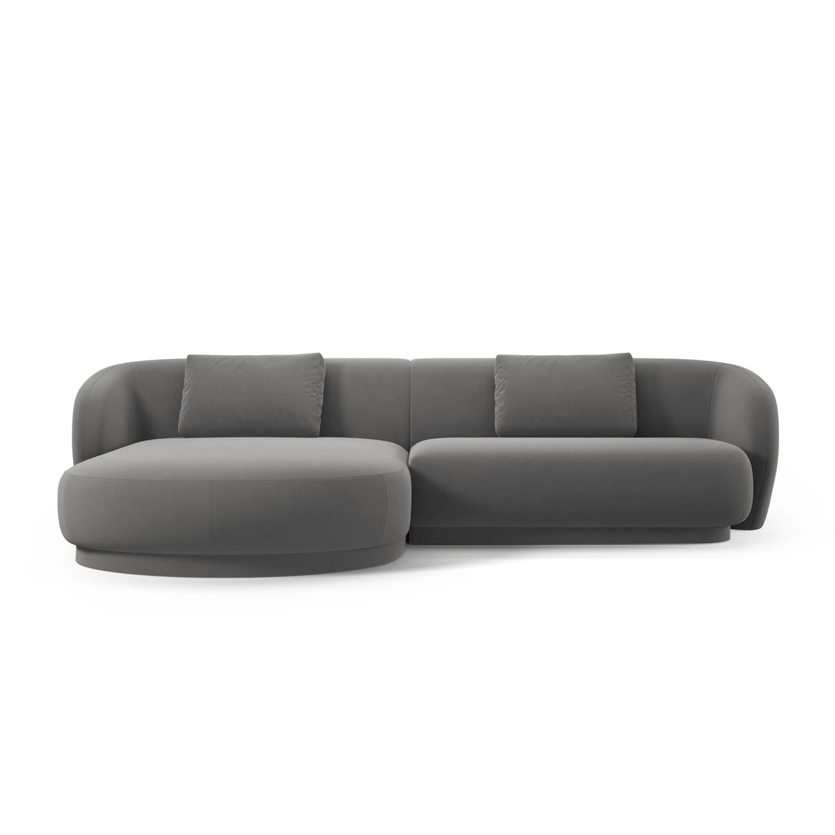 Camden 4-Sitzer Ecksofa, Linke Seite, aus Samt in Warmes Grau (Casino Anthracite), 289x177x72 cm von Cosmopolitan Design – Bild 3