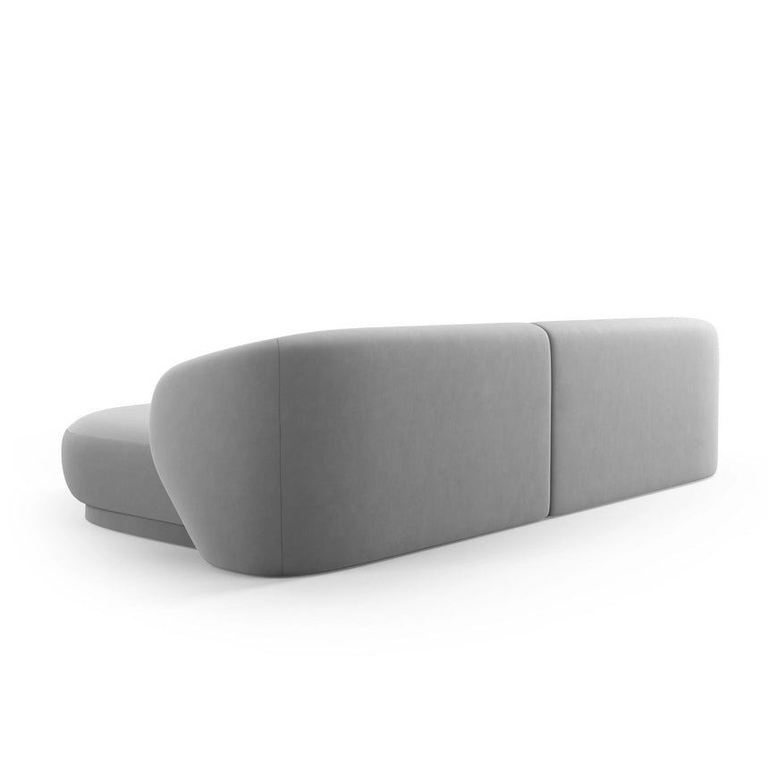 Camden 4-Sitzer Ecksofa, Rechte Seite, aus Samt in Hellgrau (Casino Ash), 289x177x72 cm von Cosmopolitan Design – Bild 5