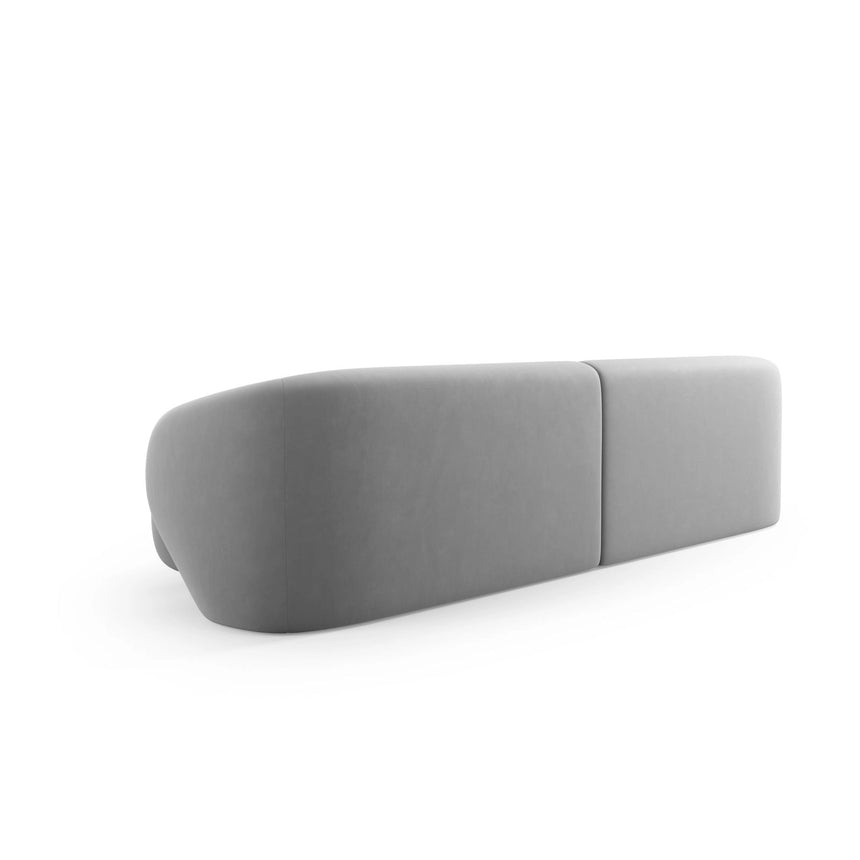 Camden 4-Sitzer Sofa aus Samt in Hellgrau (Casino Ash), 304x102x72 cm von Cosmopolitan Design – Bild 4