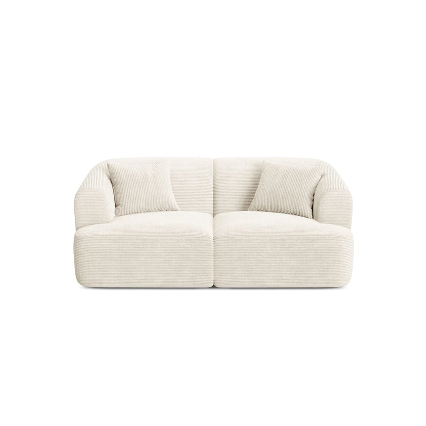 Campi 2-Sitzer Sofa aus Cord in Elfenbein (Lincoln 01D), 180x90x70 cm von Cosmopolitan Design – Bild 1