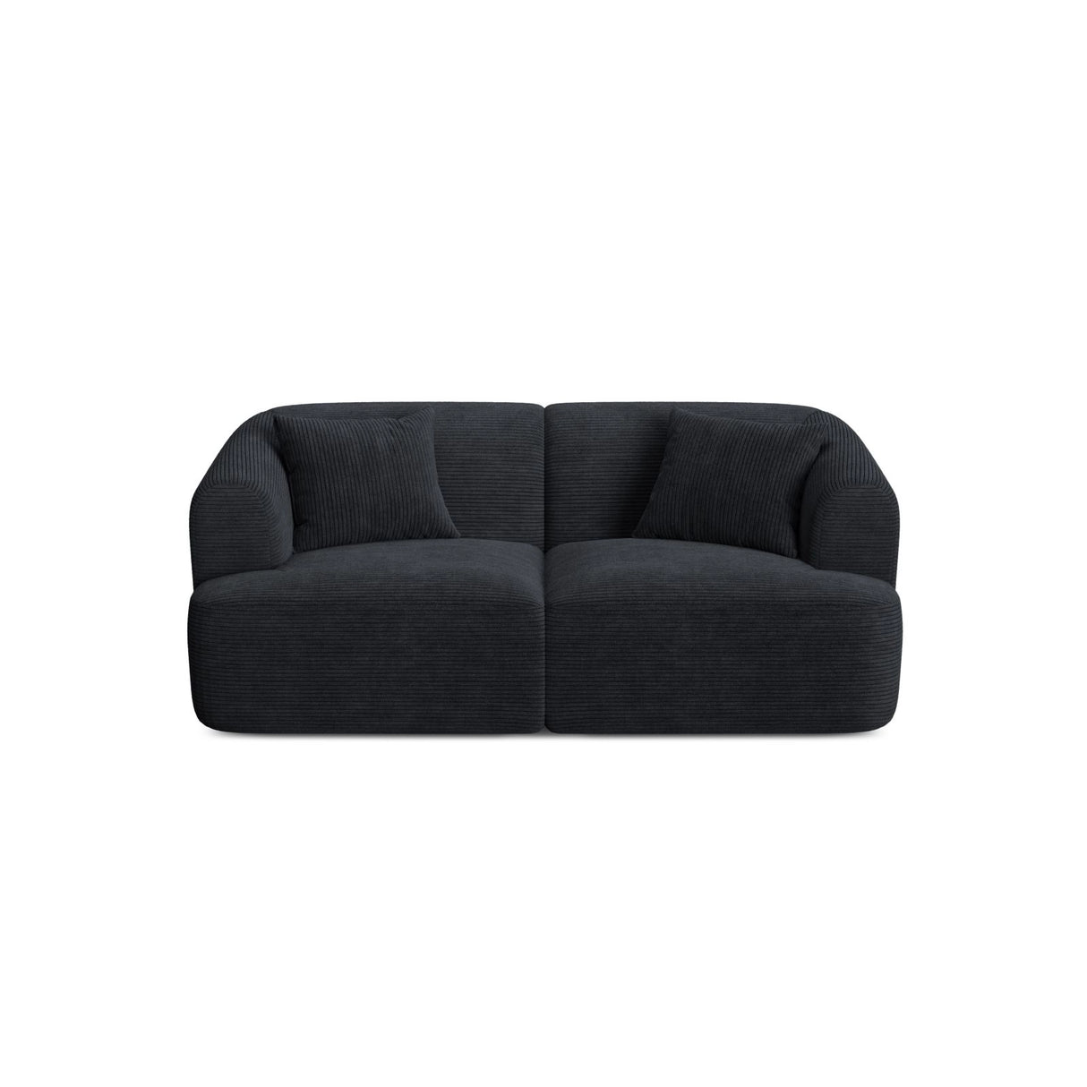 Campi 2-Sitzer Sofa aus Cord in Schwarz (Lincoln 100D), 180x90x70 cm von Cosmopolitan Design – Bild 1
