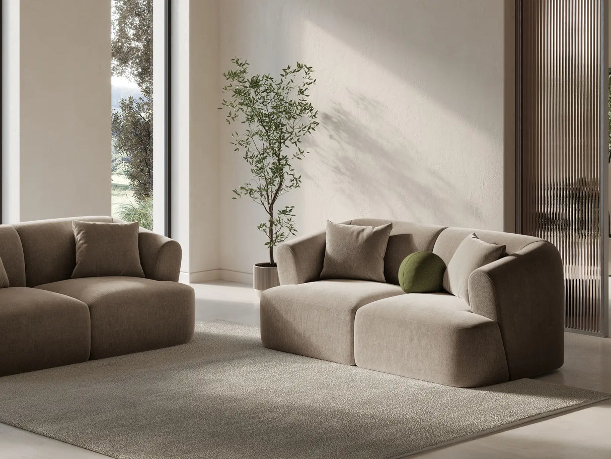 Campi 2-Sitzer Sofa aus Samt in Dunkelbeige (Vogue 3), 180x90x70 cm von Cosmopolitan Design – Bild 2