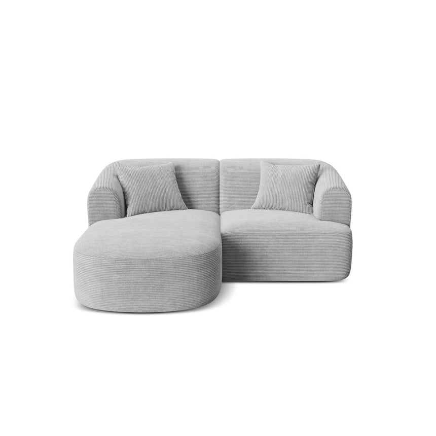 Campi 3-Sitzer Ecksofa, Linke Seite, aus Cord in Silber (Lincoln 84D), 180x156x70 cm von Cosmopolitan Design – Bild 1