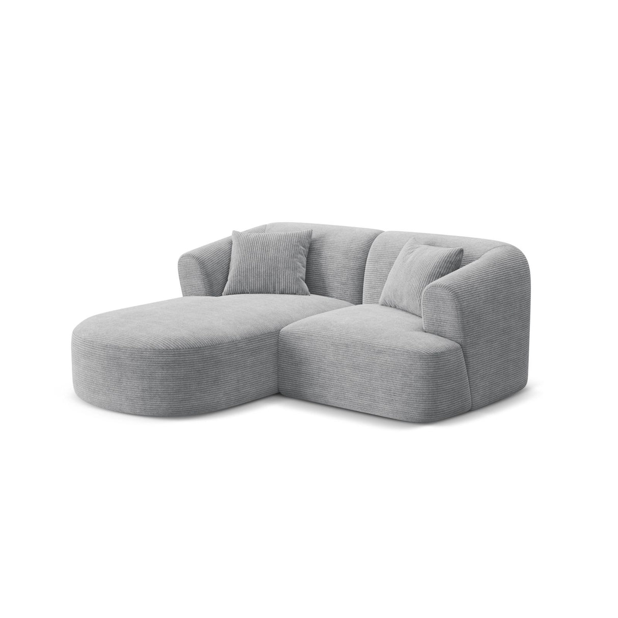Campi 3-Sitzer Ecksofa, Linke Seite, aus Cord in Silber (Lincoln 84D), 180x156x70 cm von Cosmopolitan Design – Bild 3