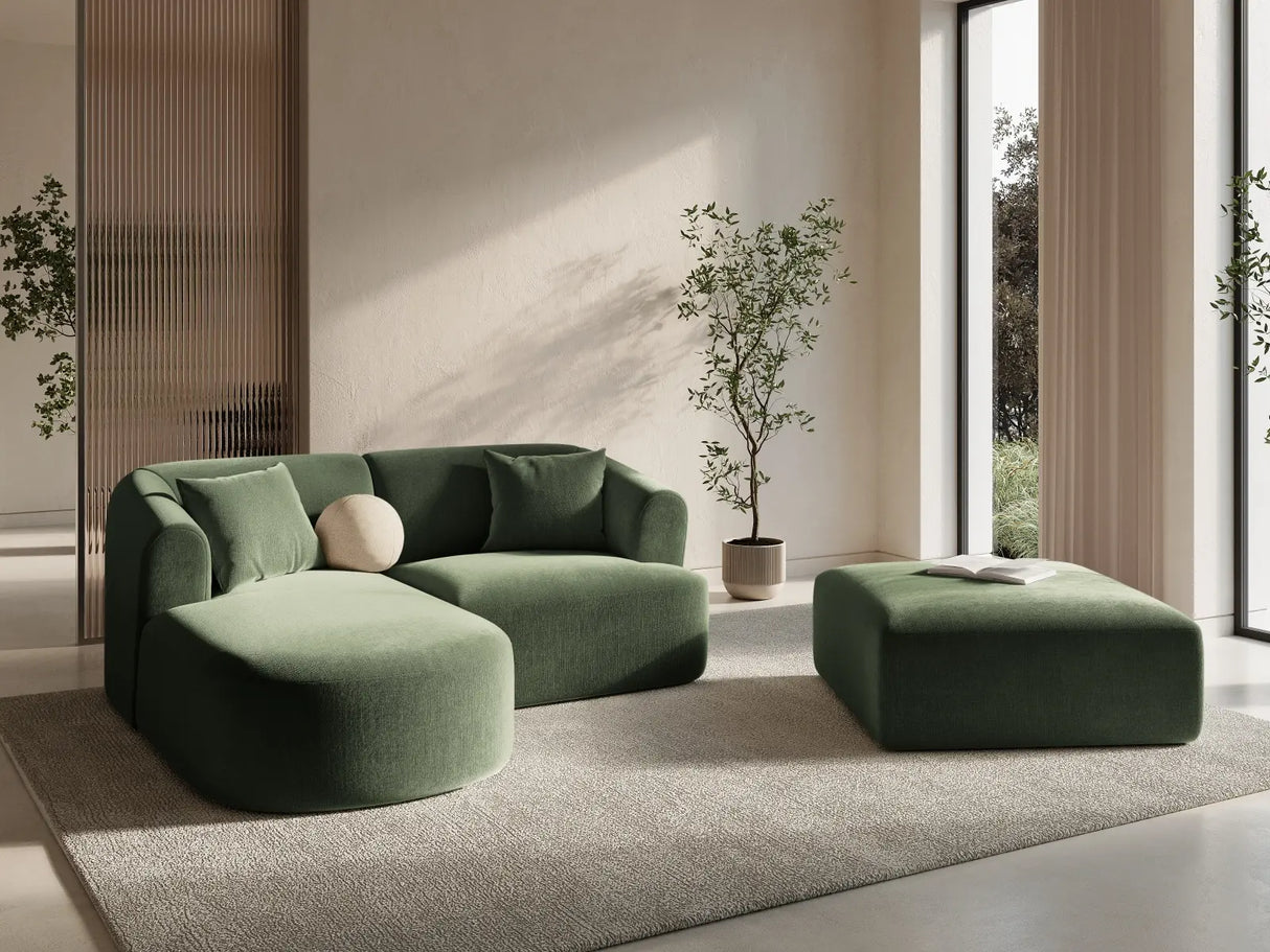 Campi 3-Sitzer Ecksofa, Linke Seite, aus Samt in Grün (Vogue 11), 180x156x70 cm von Cosmopolitan Design – Bild 2