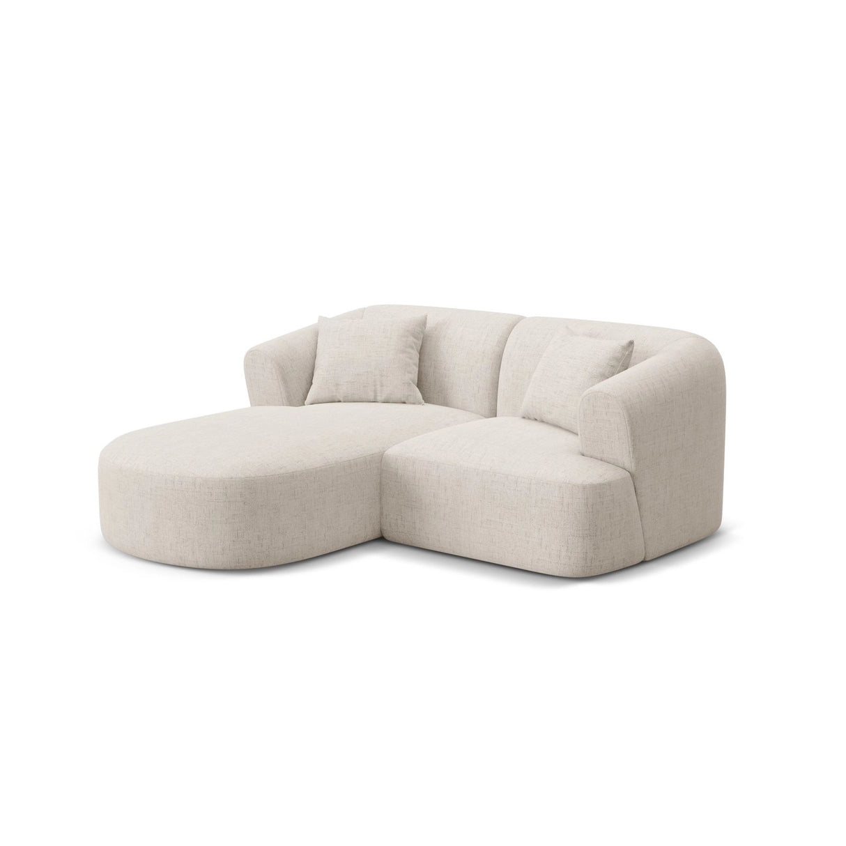 Campi 3-Sitzer Ecksofa, Linke Seite, aus Strukturierter Stoff in Hellbeige (Moly 02), 180x156x70 cm von Cosmopolitan Design – Bild 3