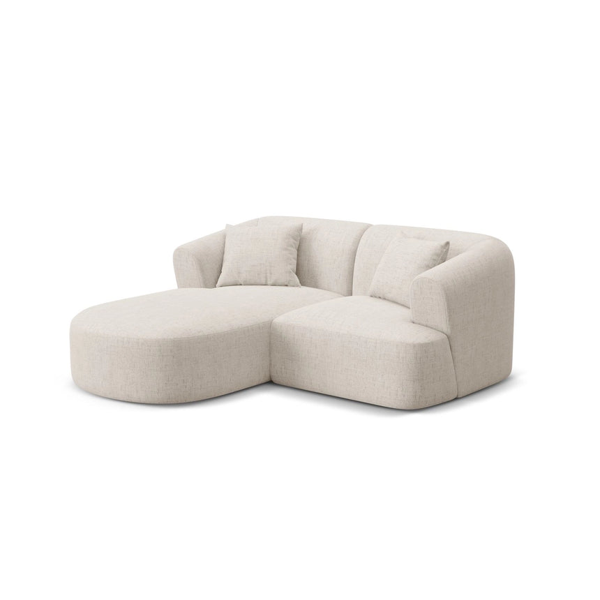 Campi 3-Sitzer Ecksofa, Linke Seite, aus Strukturierter Stoff in Hellbeige (Moly 02), 180x156x70 cm von Cosmopolitan Design – Bild 3