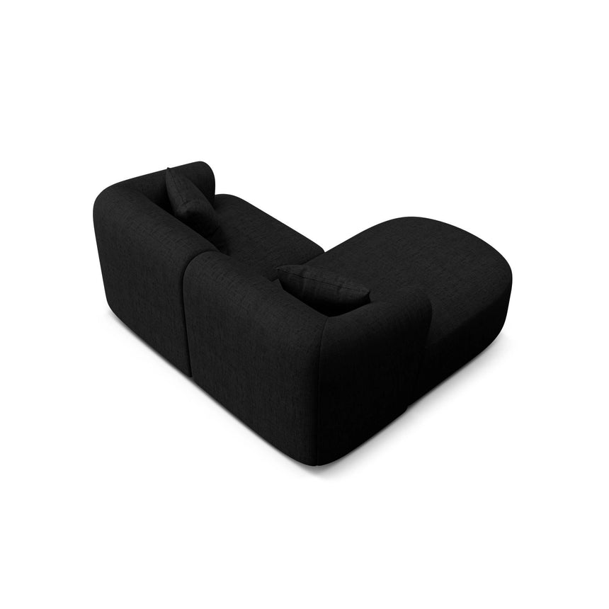Campi 3-Sitzer Ecksofa, Linke Seite, aus Strukturierter Stoff in Schwarz (Moly 99), 180x156x70 cm von Cosmopolitan Design – Bild 5