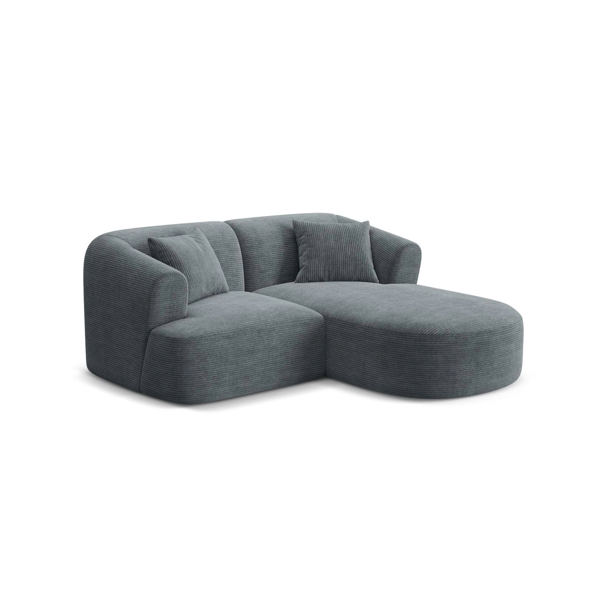 Campi 3-Sitzer Ecksofa, Rechte Seite, aus Cord in Dunkelgrau (Lincoln 94D), 180x156x70 cm von Cosmopolitan Design – Bild 3