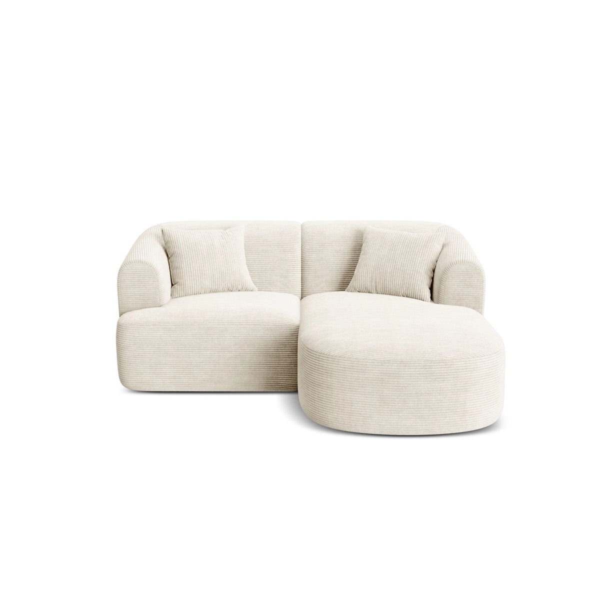 Campi 3-Sitzer Ecksofa, Rechte Seite, aus Cord in Elfenbein (Lincoln 01D), 180x156x70 cm von Cosmopolitan Design – Bild 1