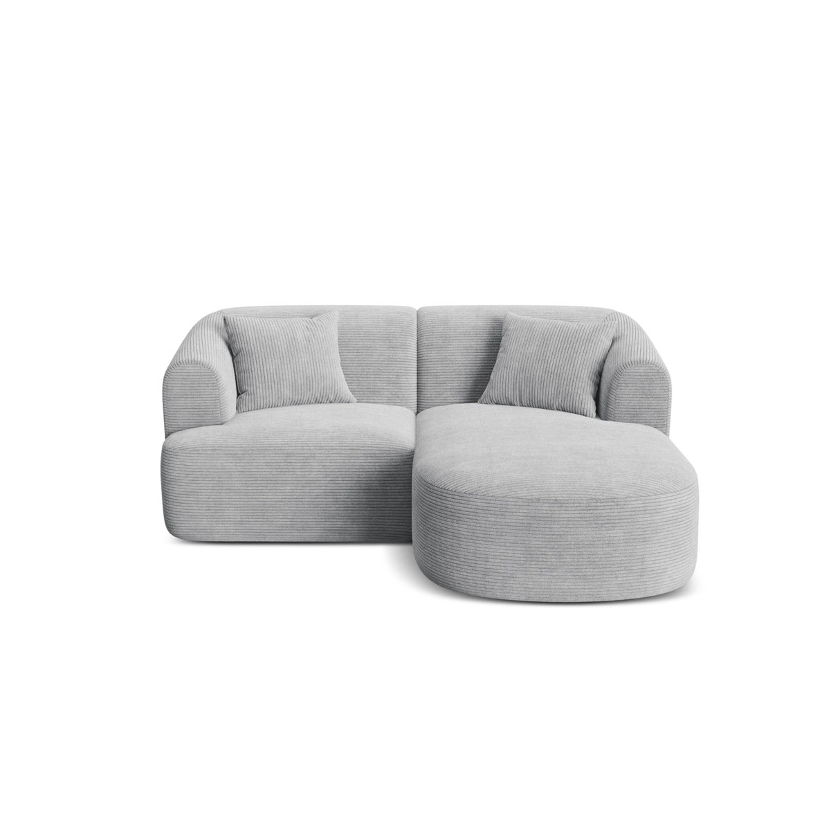 Campi 3-Sitzer Ecksofa, Rechte Seite, aus Cord in Silber (Lincoln 84D), 180x156x70 cm von Cosmopolitan Design – Bild 1