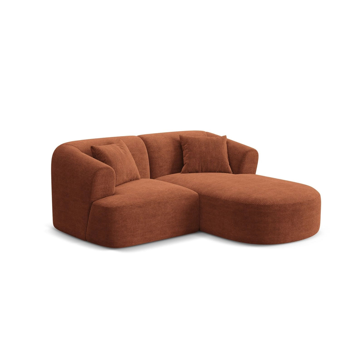 Campi 3-Sitzer Ecksofa, Rechte Seite, aus Cord in Terrakotta (Lincoln 52D), 180x156x70 cm von Cosmopolitan Design – Bild 3