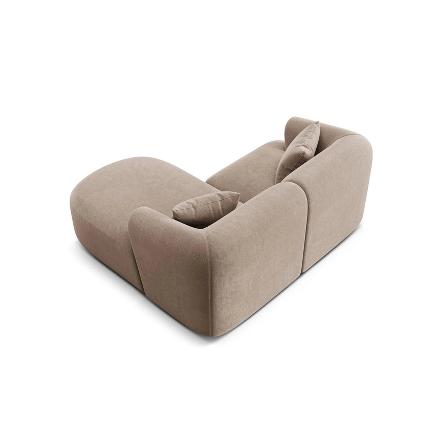 Campi 3-Sitzer Ecksofa, Rechte Seite, aus Samt in Dunkelbeige (Vogue 3), 180x156x70 cm von Cosmopolitan Design – Bild 6