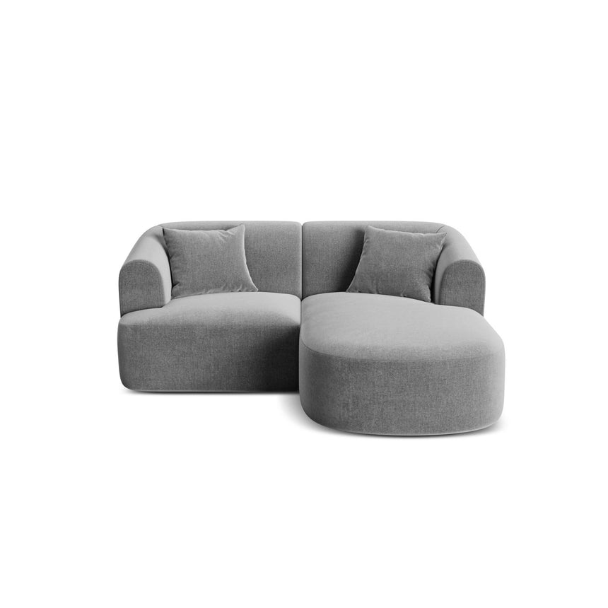 Campi 3-Sitzer Ecksofa, Rechte Seite, aus Samt in Grau (Vogue 15), 180x156x70 cm von Cosmopolitan Design – Bild 1