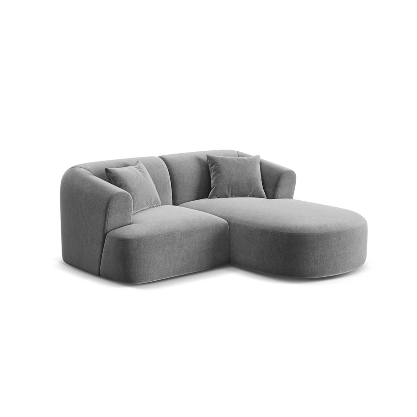 Campi 3-Sitzer Ecksofa, Rechte Seite, aus Samt in Grau (Vogue 15), 180x156x70 cm von Cosmopolitan Design – Bild 4