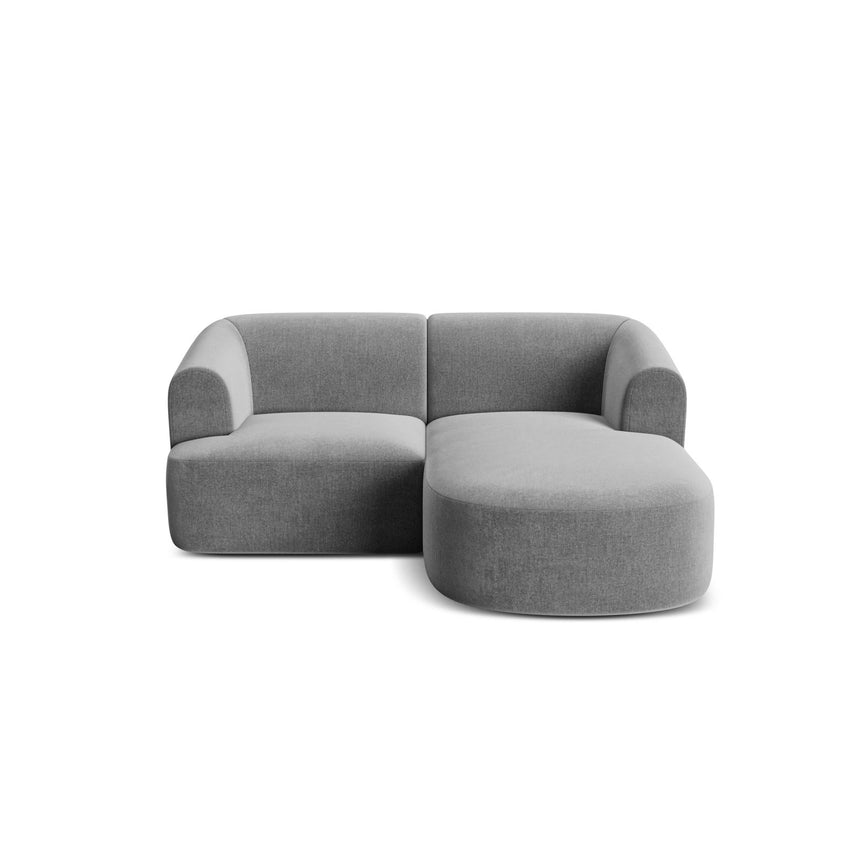 Campi 3-Sitzer Ecksofa, Rechte Seite, aus Samt in Grau (Vogue 15), 180x156x70 cm von Cosmopolitan Design – Bild 5