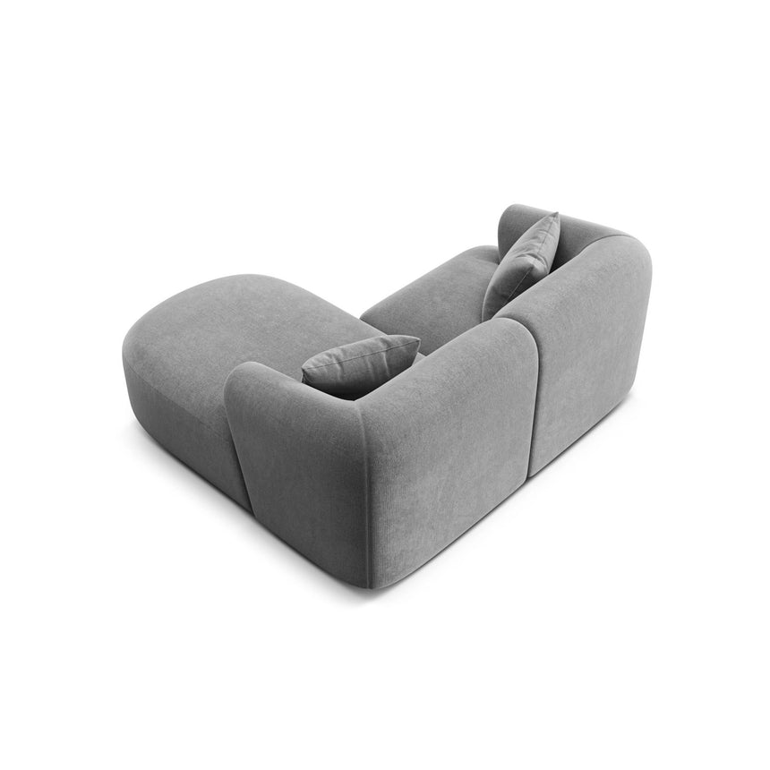 Campi 3-Sitzer Ecksofa, Rechte Seite, aus Samt in Grau (Vogue 15), 180x156x70 cm von Cosmopolitan Design – Bild 6
