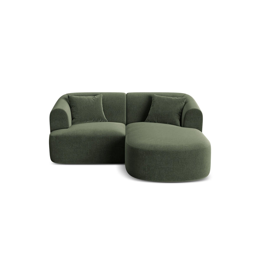 Campi 3-Sitzer Ecksofa, Rechte Seite, aus Samt in Grün (Vogue 11), 180x156x70 cm von Cosmopolitan Design – Bild 1