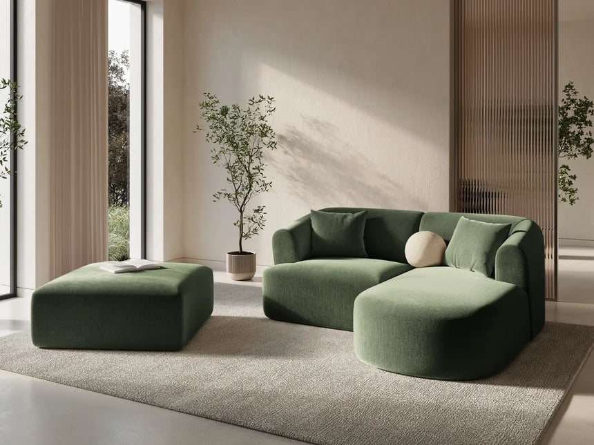 Campi 3-Sitzer Ecksofa, Rechte Seite, aus Samt in Grün (Vogue 11), 180x156x70 cm von Cosmopolitan Design – Bild 2