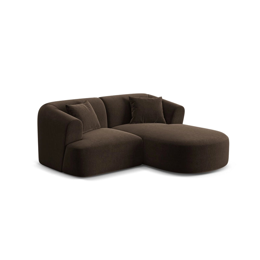 Campi 3-Sitzer Ecksofa, Rechte Seite, aus Samt in Schokolade (Vogue 6), 180x156x70 cm von Cosmopolitan Design – Bild 4