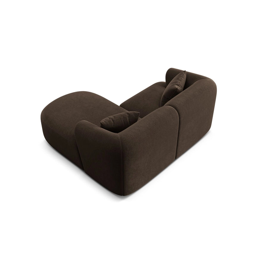 Campi 3-Sitzer Ecksofa, Rechte Seite, aus Samt in Schokolade (Vogue 6), 180x156x70 cm von Cosmopolitan Design – Bild 6