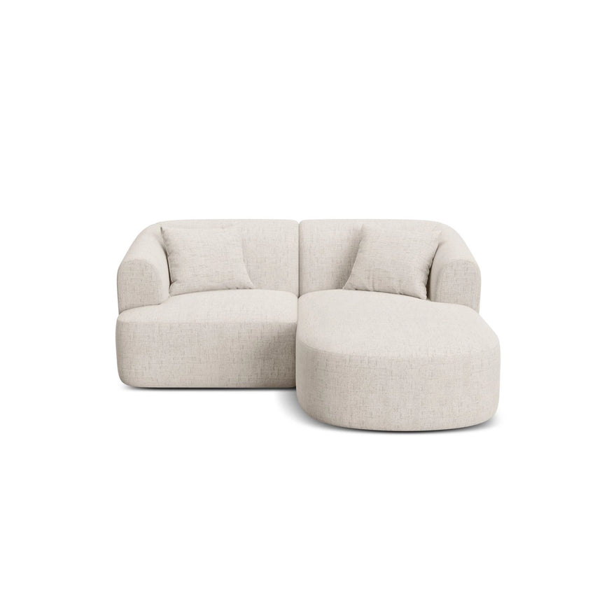 Campi 3-Sitzer Ecksofa, Rechte Seite, aus Strukturierter Stoff in Hellbeige (Moly 02), 180x156x70 cm von Cosmopolitan Design – Bild 1