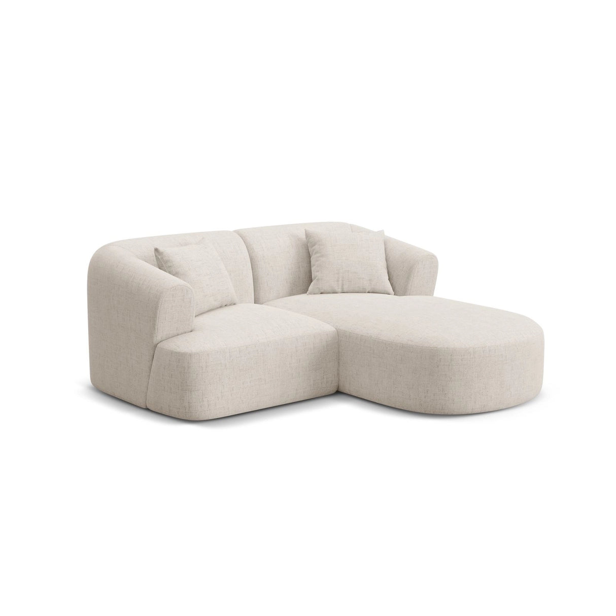 Campi 3-Sitzer Ecksofa, Rechte Seite, aus Strukturierter Stoff in Hellbeige (Moly 02), 180x156x70 cm von Cosmopolitan Design – Bild 3