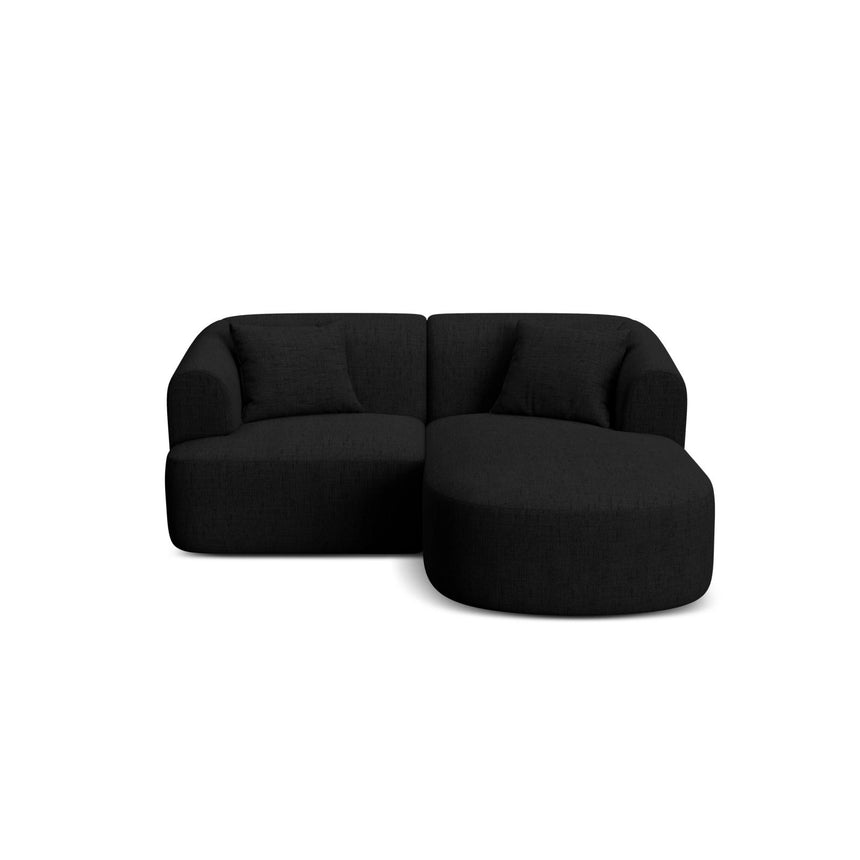 Campi 3-Sitzer Ecksofa, Rechte Seite, aus Strukturierter Stoff in Schwarz (Moly 99), 180x156x70 cm von Cosmopolitan Design – Bild 1
