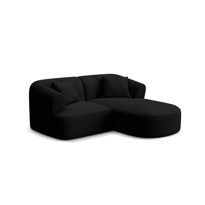 Campi 3-Sitzer Ecksofa, Rechte Seite, aus Strukturierter Stoff in Schwarz (Moly 99), 180x156x70 cm von Cosmopolitan Design – Bild 3