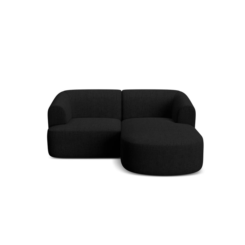 Campi 3-Sitzer Ecksofa, Rechte Seite, aus Strukturierter Stoff in Schwarz (Moly 99), 180x156x70 cm von Cosmopolitan Design – Bild 4