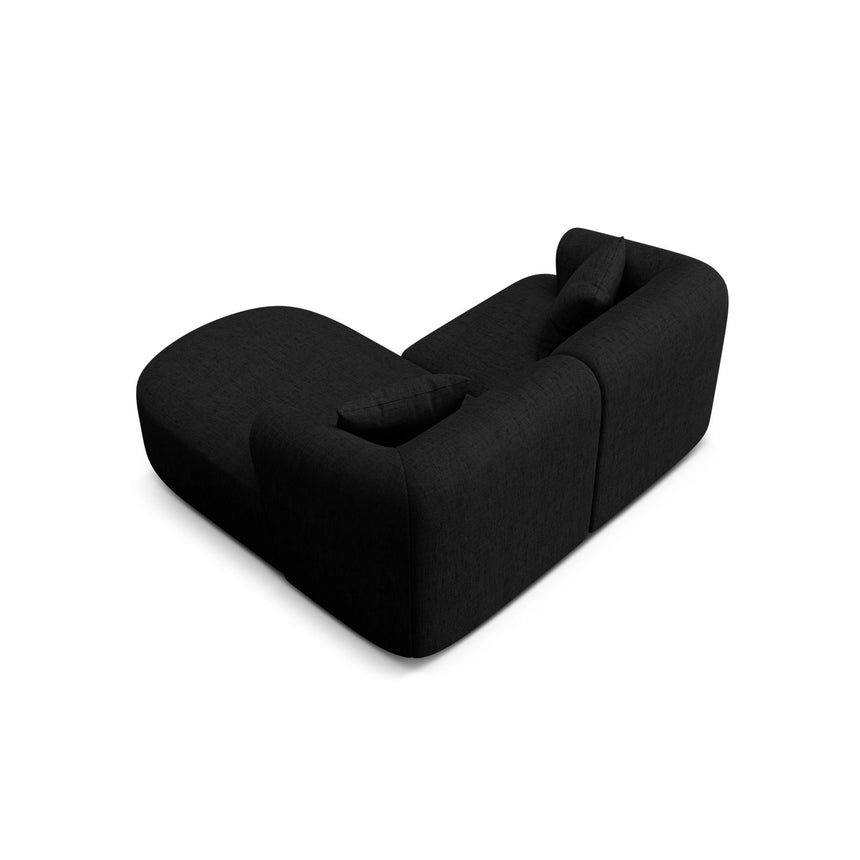Campi 3-Sitzer Ecksofa, Rechte Seite, aus Strukturierter Stoff in Schwarz (Moly 99), 180x156x70 cm von Cosmopolitan Design – Bild 5