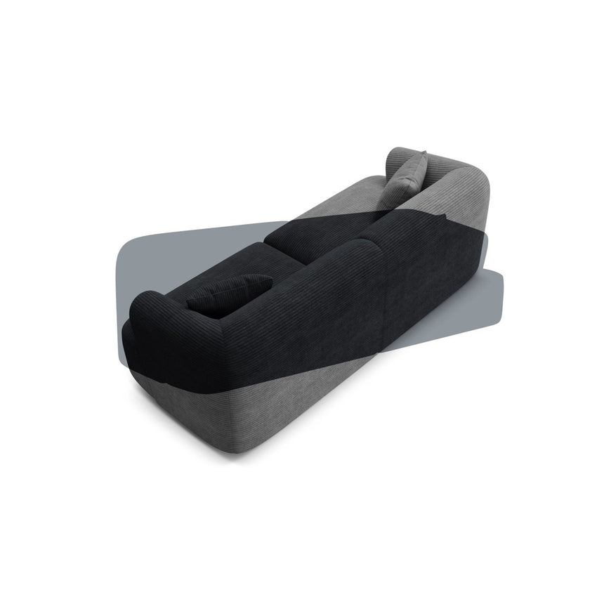 Campi 3-Sitzer Sofa aus Cord in Schwarz (Lincoln 100D), 220x90x70 cm von Cosmopolitan Design – Bild 5