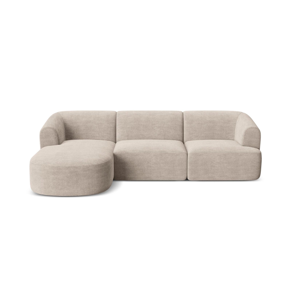 Campi 4-Sitzer Ecksofa, Linke Seite, aus Cord in Cappuccino (Lincoln 09D), 256x156x70 cm von Cosmopolitan Design – Bild 4