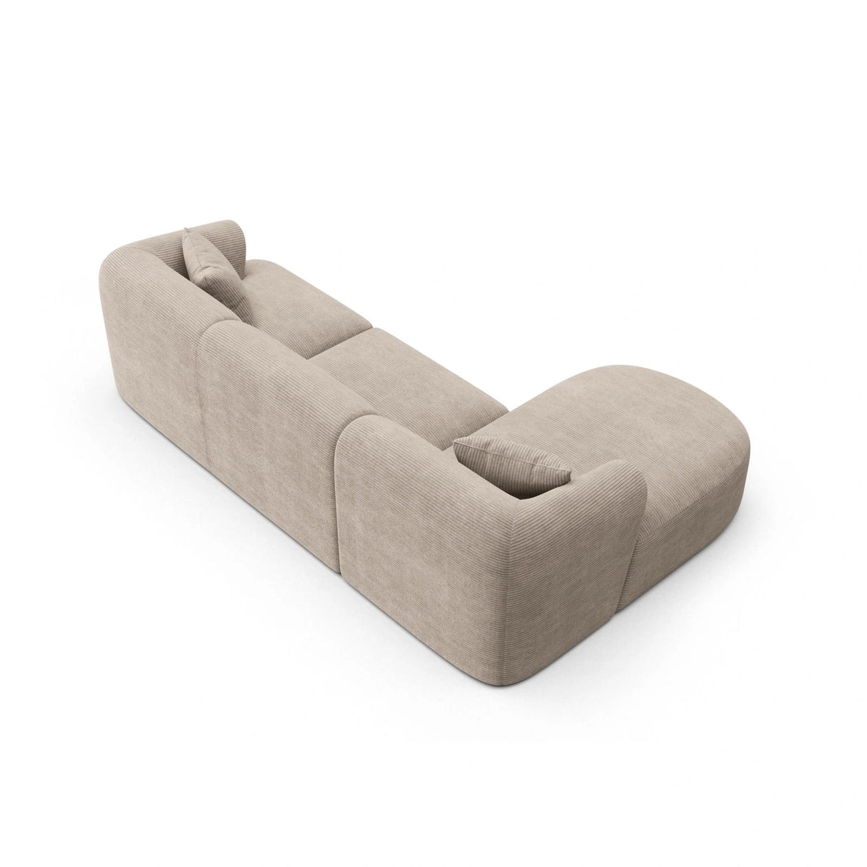 Campi 4-Sitzer Ecksofa, Linke Seite, aus Cord in Cappuccino (Lincoln 09D), 256x156x70 cm von Cosmopolitan Design – Bild 5