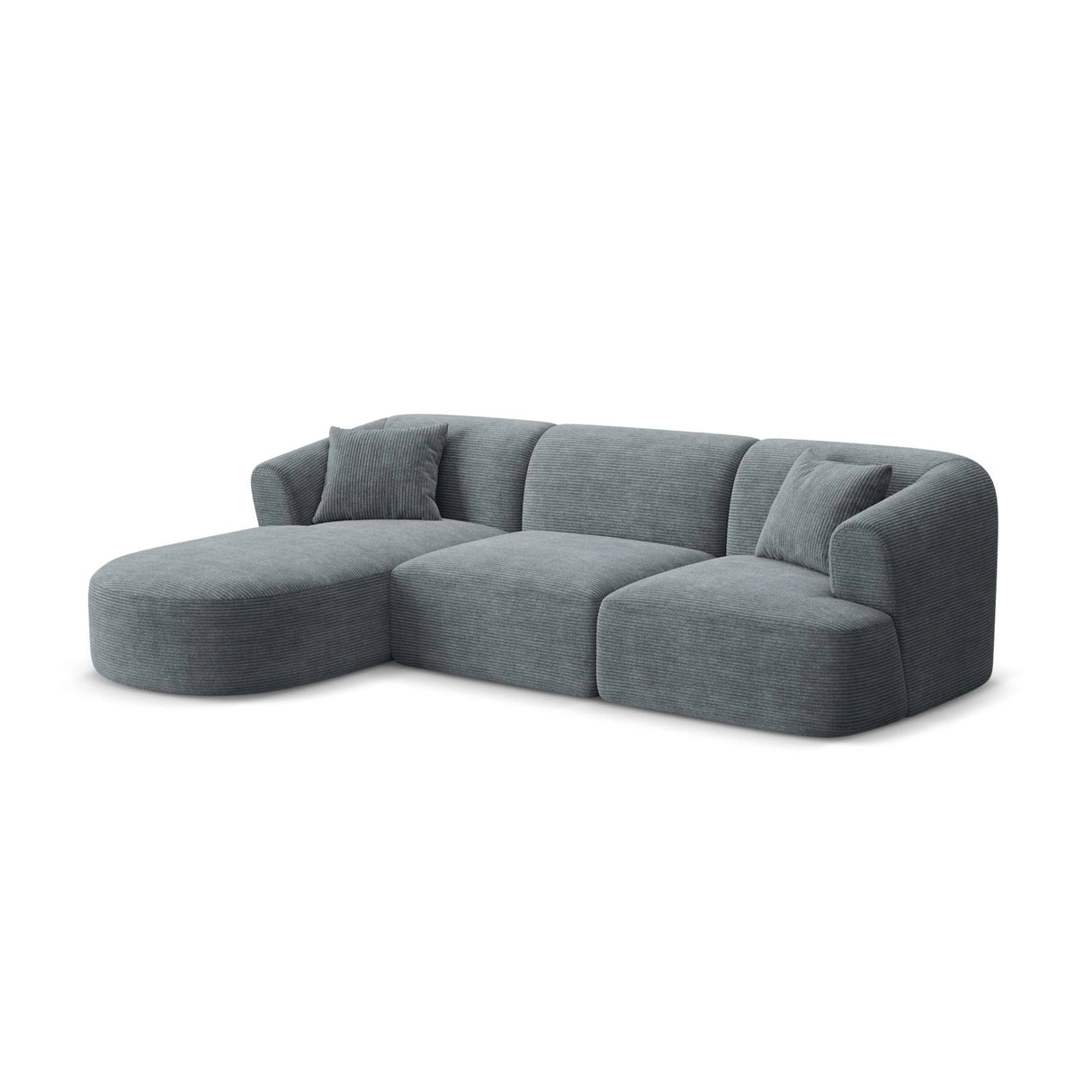 Campi 4-Sitzer Ecksofa, Linke Seite, aus Cord in Dunkelgrau (Lincoln 94D), 256x156x70 cm von Cosmopolitan Design – Bild 3