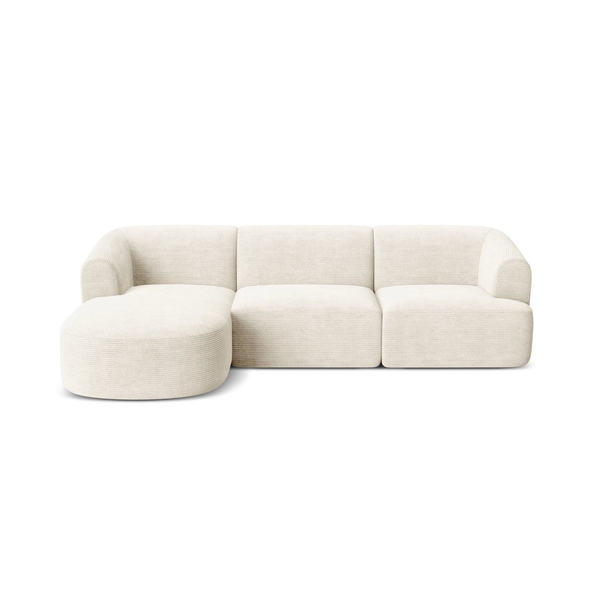 Campi 4-Sitzer Ecksofa, Linke Seite, aus Cord in Elfenbein (Lincoln 01D), 256x156x70 cm von Cosmopolitan Design – Bild 4