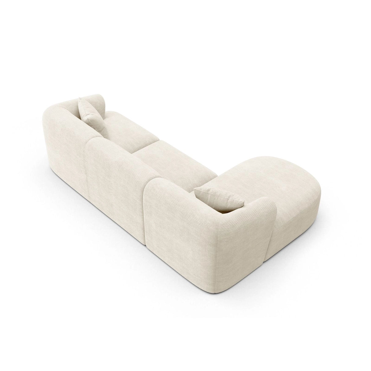 Campi 4-Sitzer Ecksofa, Linke Seite, aus Cord in Elfenbein (Lincoln 01D), 256x156x70 cm von Cosmopolitan Design – Bild 5