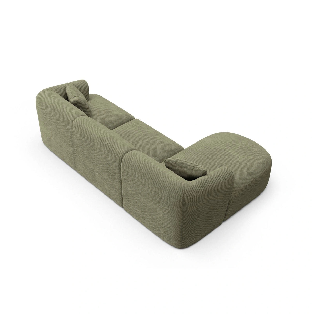 Campi 4-Sitzer Ecksofa, Linke Seite, aus Cord in Moosgrün (Lincoln 37D), 256x156x70 cm von Cosmopolitan Design – Bild 5
