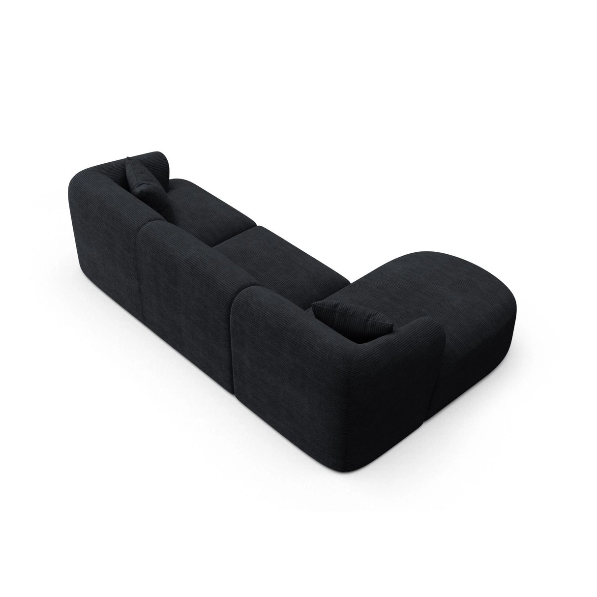 Campi 4-Sitzer Ecksofa, Linke Seite, aus Cord in Schwarz (Lincoln 100D), 256x156x70 cm von Cosmopolitan Design – Bild 5