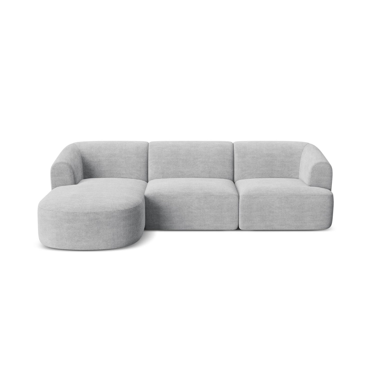 Campi 4-Sitzer Ecksofa, Linke Seite, aus Cord in Silber (Lincoln 84D), 256x156x70 cm von Cosmopolitan Design – Bild 4