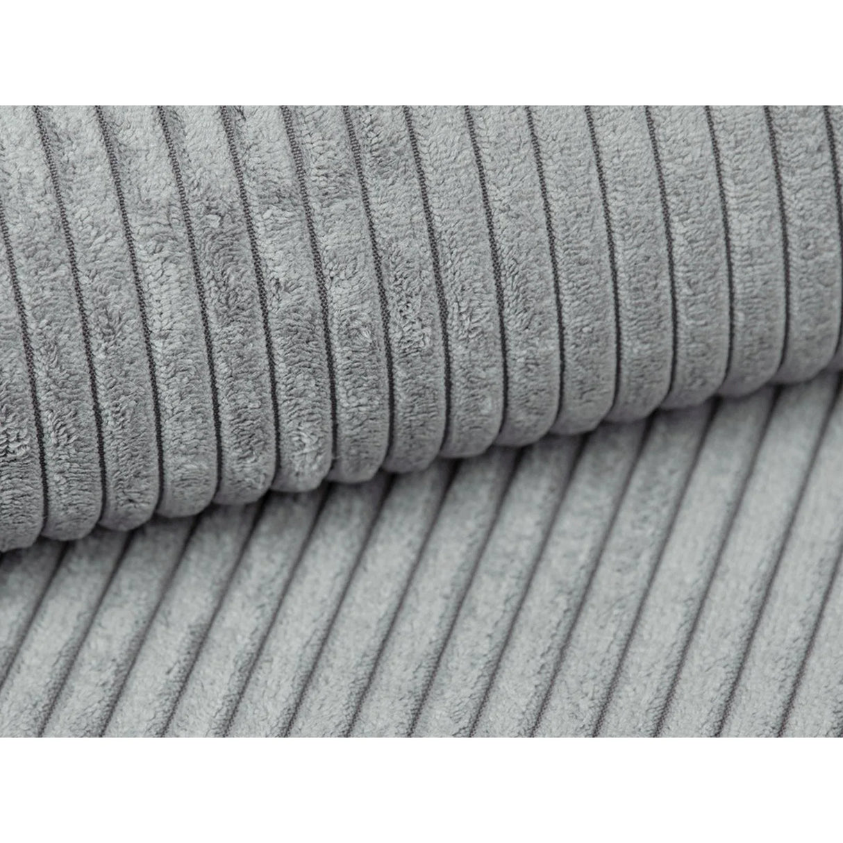 Campi 4-Sitzer Ecksofa, Linke Seite, aus Cord in Silber (Lincoln 84D), 256x156x70 cm von Cosmopolitan Design – Bild 6