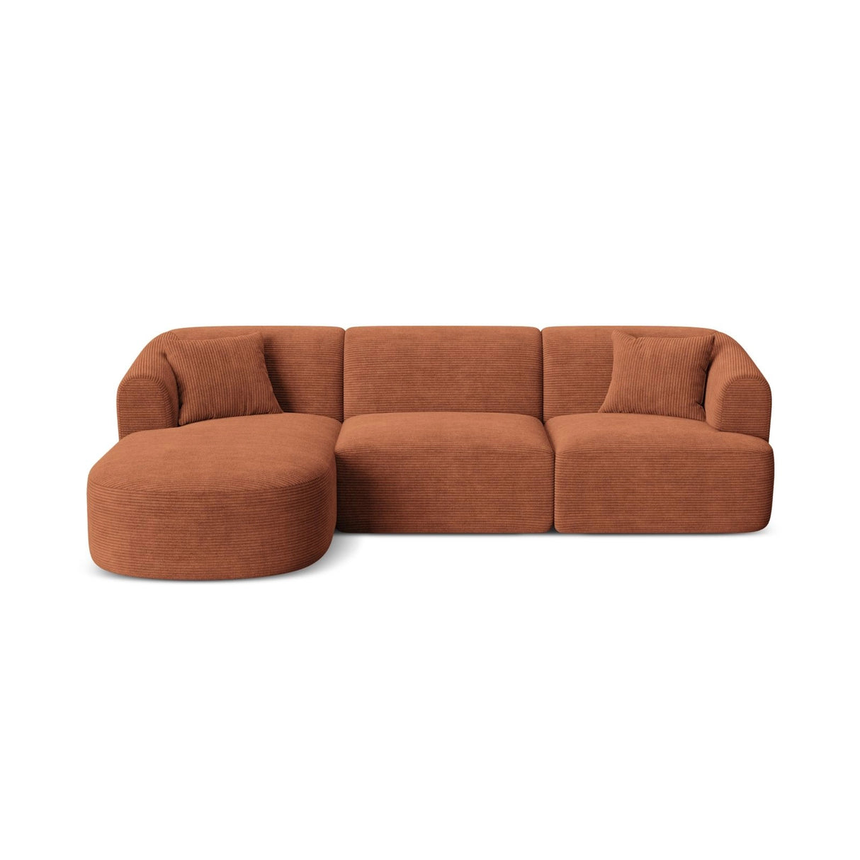 Campi 4-Sitzer Ecksofa, Linke Seite, aus Cord in Terrakotta (Lincoln 52D), 256x156x70 cm von Cosmopolitan Design – Bild 1