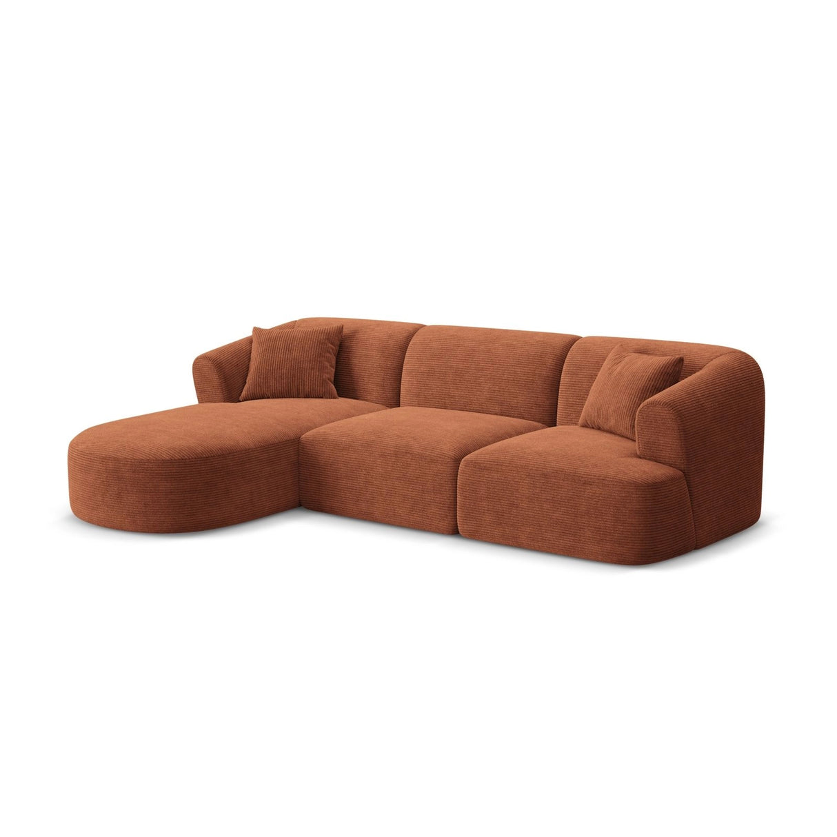Campi 4-Sitzer Ecksofa, Linke Seite, aus Cord in Terrakotta (Lincoln 52D), 256x156x70 cm von Cosmopolitan Design – Bild 3
