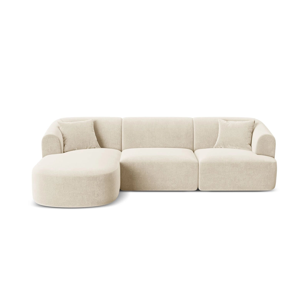 Campi 4-Sitzer Ecksofa, Linke Seite, aus Samt, Cord oder Strukturstoff, 256x156x70 cm von Cosmopolitan Design – Bild 1