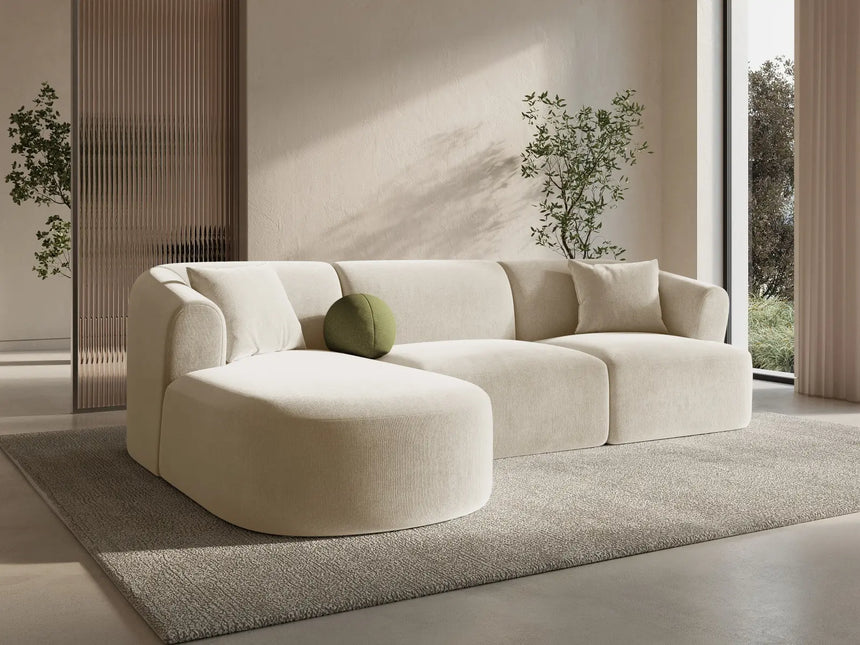 Campi 4-Sitzer Ecksofa, Linke Seite, aus Samt, Cord oder Strukturstoff, 256x156x70 cm von Cosmopolitan Design – Bild 2