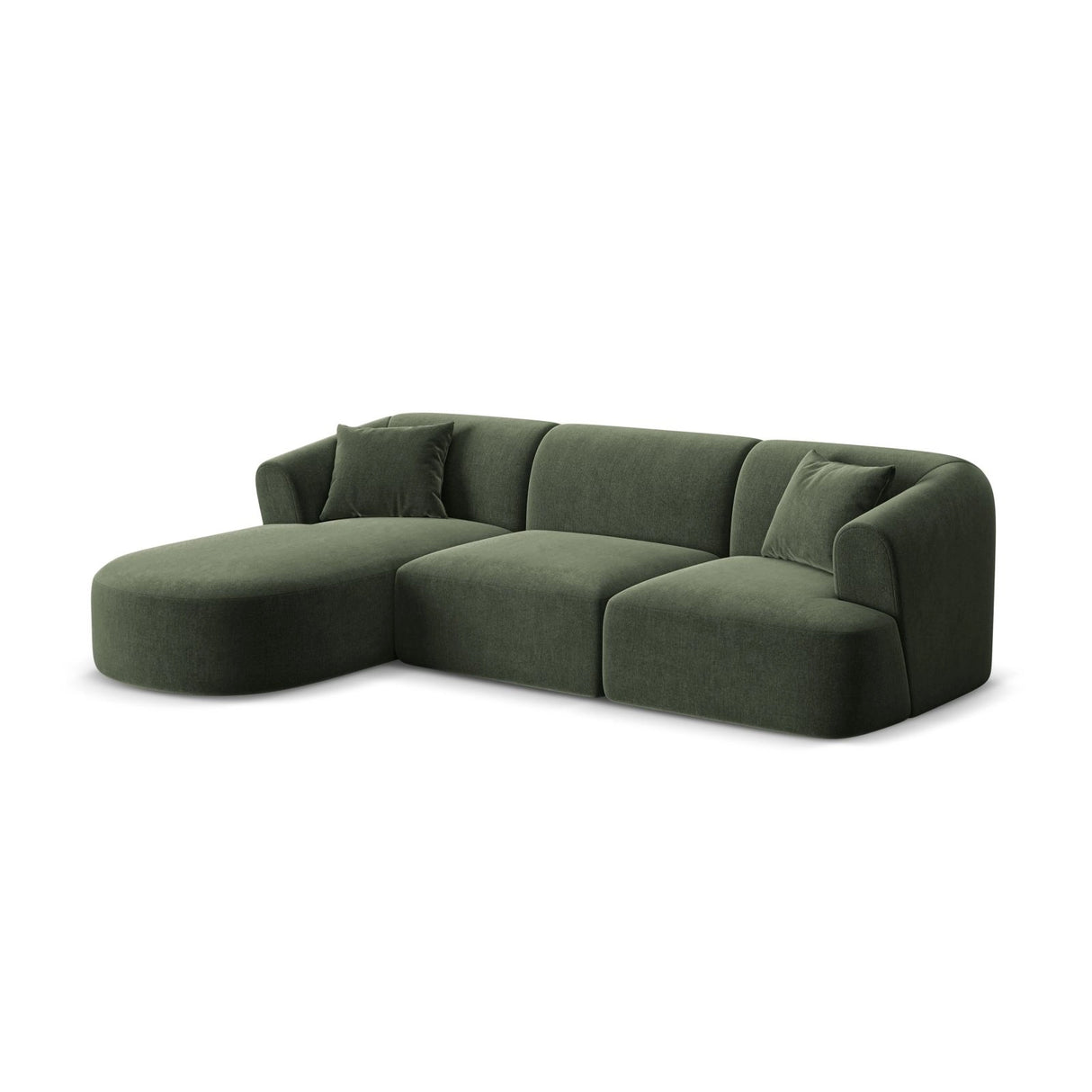 Campi 4-Sitzer Ecksofa, Linke Seite, aus Samt in Grün (Vogue 11), 256x156x70 cm von Cosmopolitan Design – Bild 4