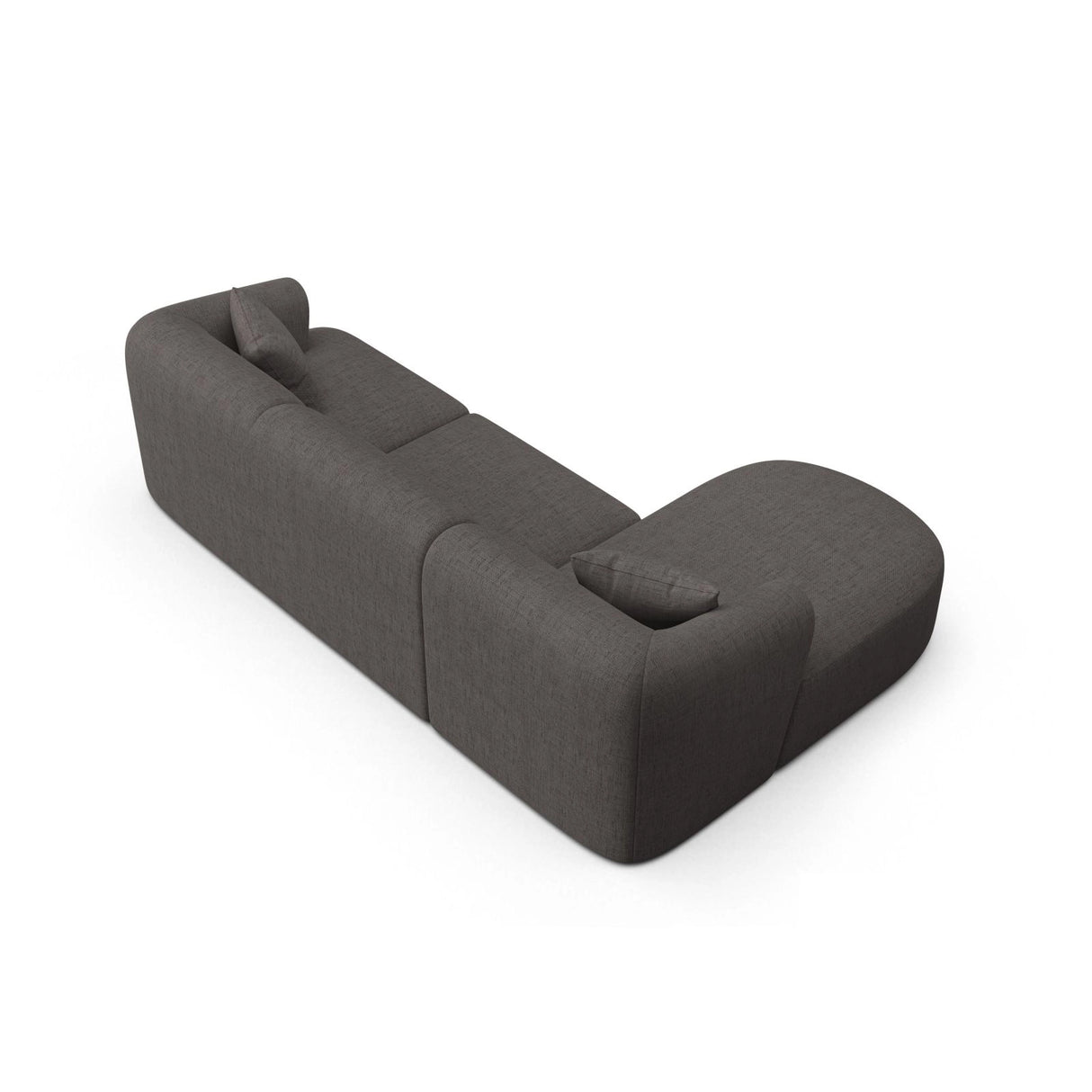 Campi 4-Sitzer Ecksofa, Linke Seite, aus Strukturierter Stoff in Grau (Moly 85), 256x156x70 cm von Cosmopolitan Design – Bild 5
