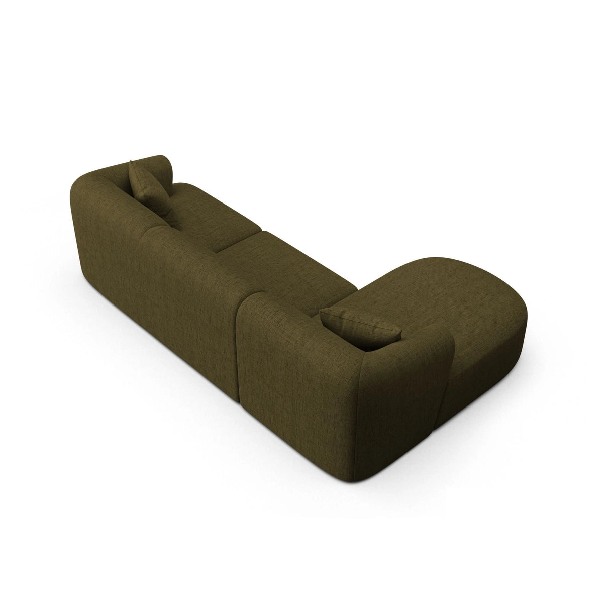 Campi 4-Sitzer Ecksofa, Linke Seite, aus Strukturierter Stoff in Grün (Moly 38), 256x156x70 cm von Cosmopolitan Design – Bild 5