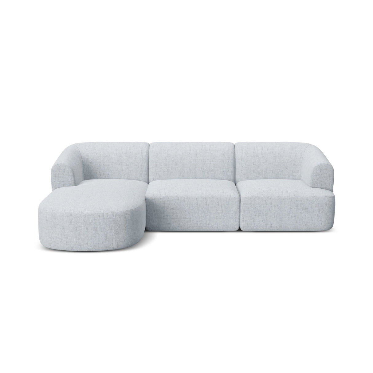Campi 4-Sitzer Ecksofa, Linke Seite, aus Strukturierter Stoff in Hellgrau (Moly 70), 256x156x70 cm von Cosmopolitan Design – Bild 4